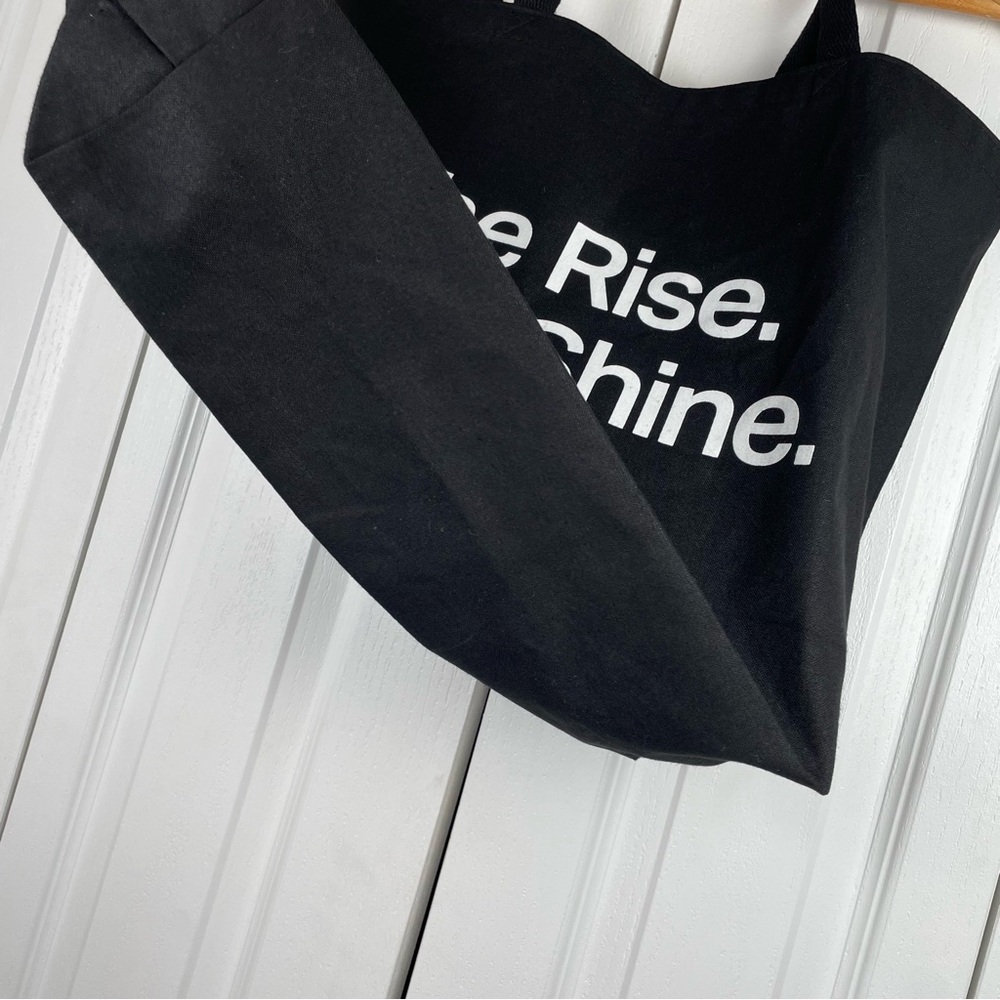 Vuori The Rise The Shine Canvas Tote Bag Black & White 100% Cotton Market Eco - Picture 8 of 14